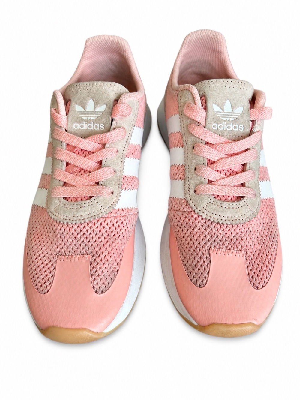 adidas Pink and White Lightweight Mesh Sneakers - Size 8 - in good condition